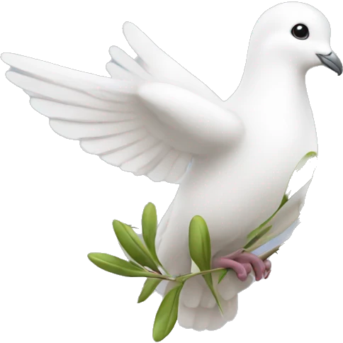 A white dove with an olive branch emoji