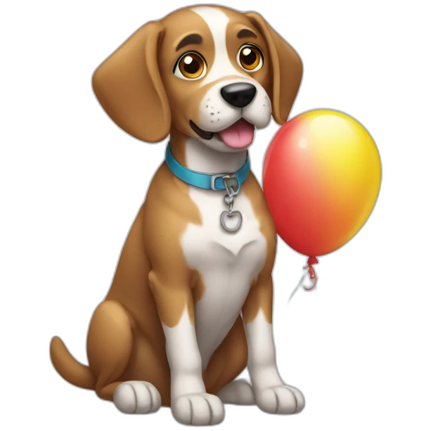 dog with balloons emoji