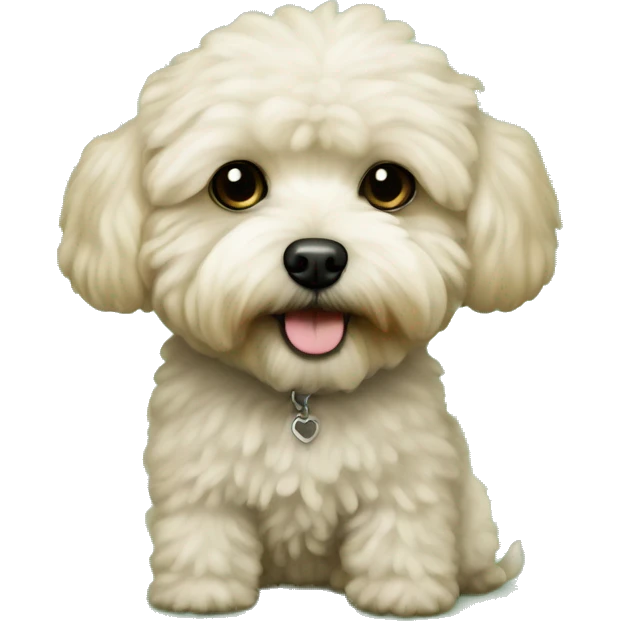 maltipoo dog on green loveseat emoji