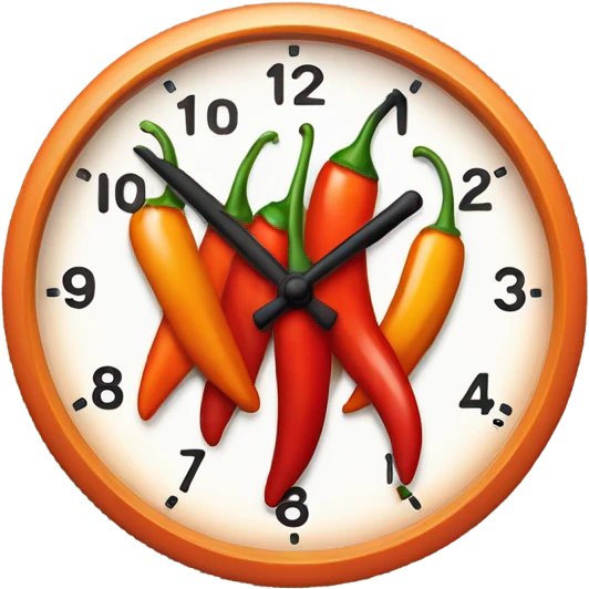 Spicy clock emoji