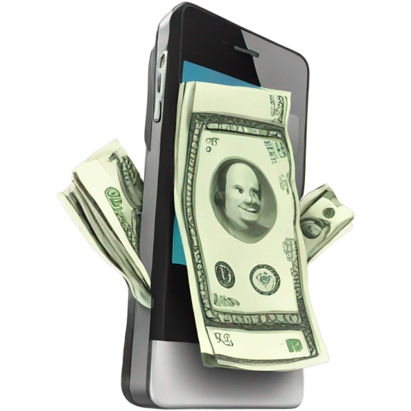 money, phone emoji