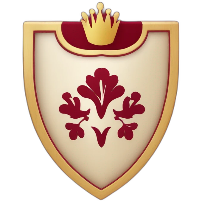 escudo de León encabritado con Fondo color granate mirando al lado izquierdo emoji