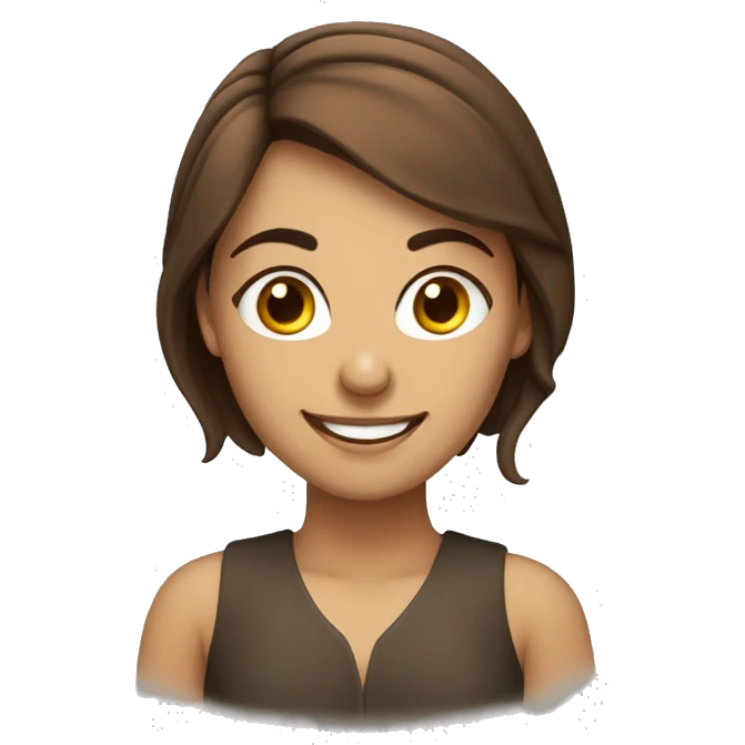 A brown haired turkish girl with a croocked smile emoji