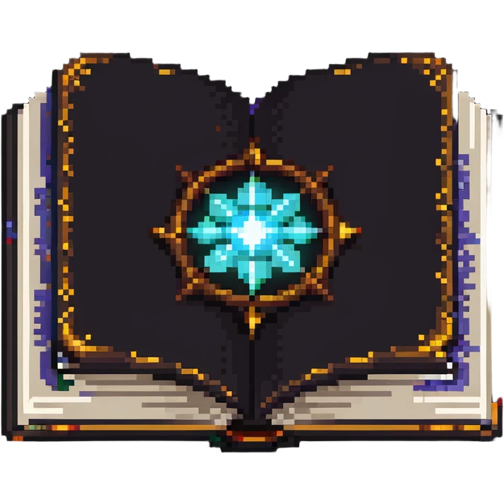 Fantasy spell book with glowing pages emoji