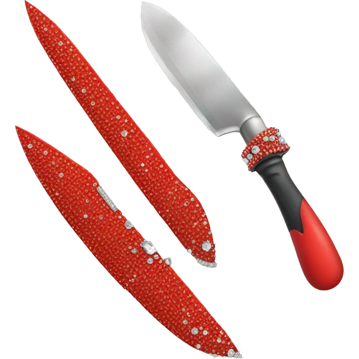 one red knife with rhinestones everywhere  emoji