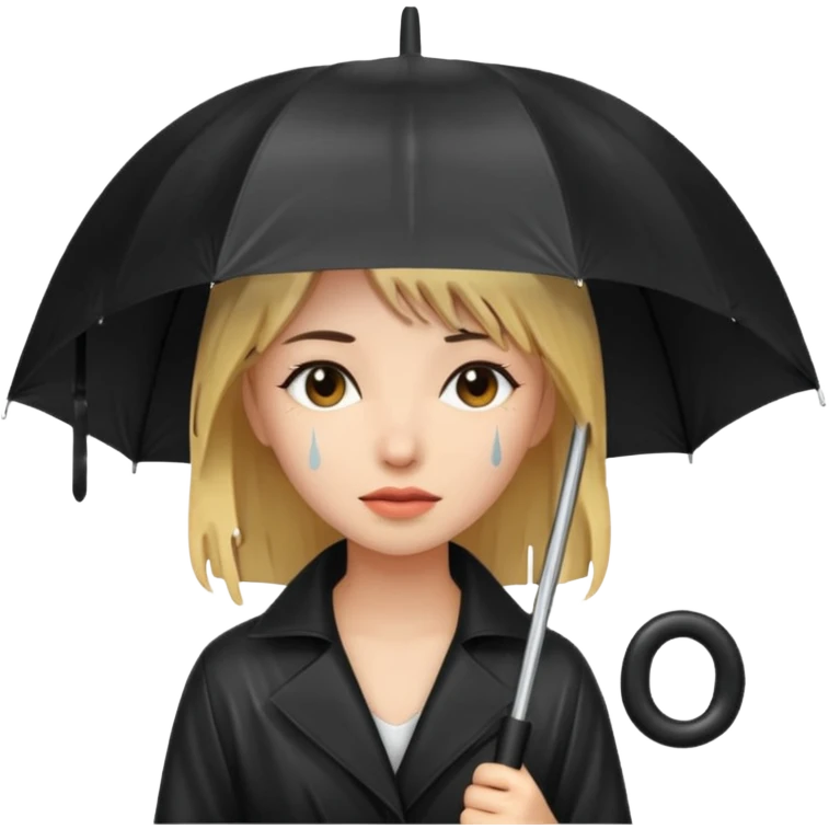 she getting wet (umbrella, dripping hair) emoji