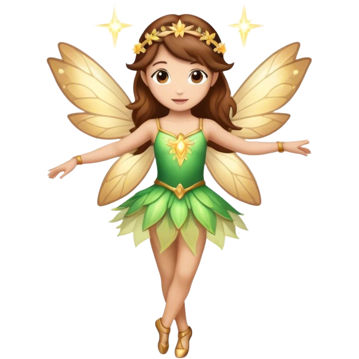 Brown hair fairy dancer emoji