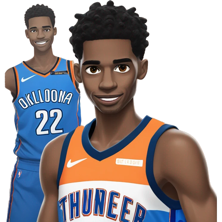 Shai Gilgeous-Alexander with oklahoma city thunder jersey and numbe 2  emoji