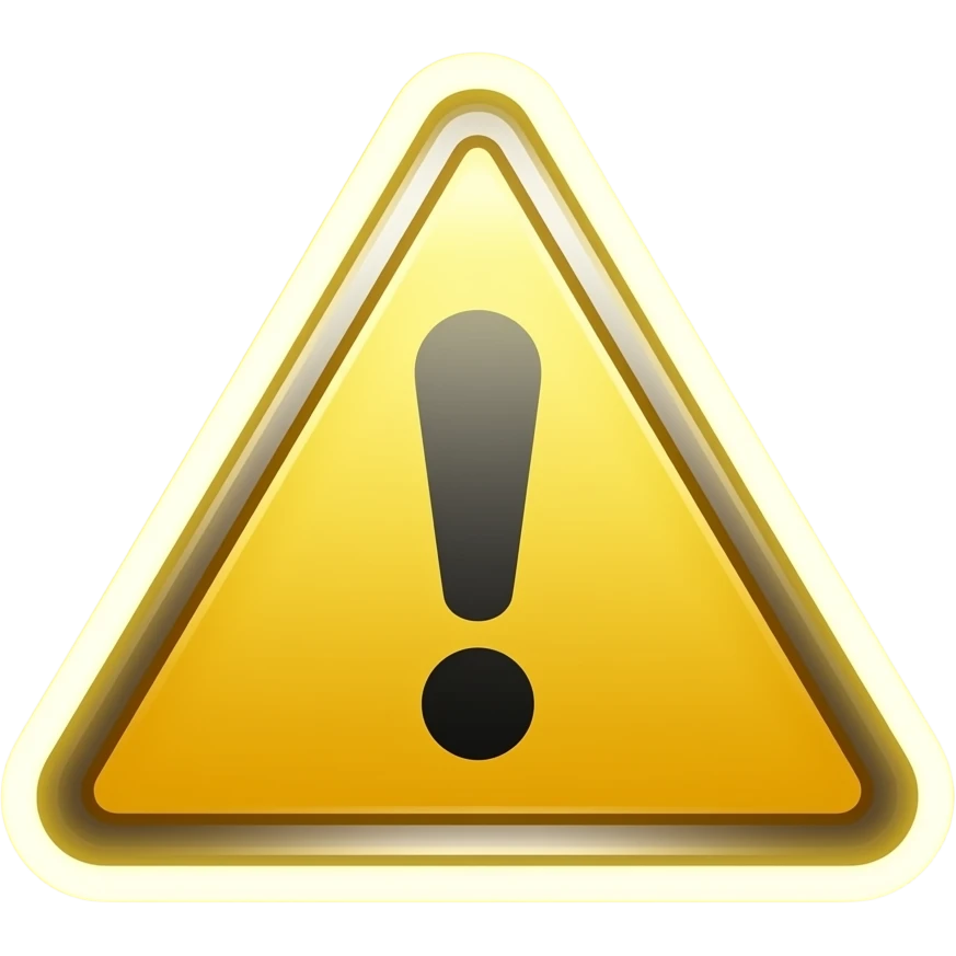 yellow warning triangle. with glowing yellow halo around it emoji