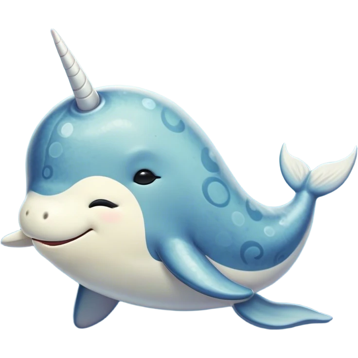 Meme-Worthy Cute Sleeping Narwhal Portrait Emoji, Head resting peacefully with a contented smile, showcasing a streamlined, mottled body with a softly spiraled ivory tusk and eyes gently closed in serene slumber, Simplified yet adorably endearing features, highly detailed, glowing with a soft, drowsy arctic light, high shine, relaxed and utterly lovable, stylized with an air of playful laziness, soft glowing outline, capturing the essence of a sleeping narwhal that feels destined to become the next viral icon of adorable rest! emoji
