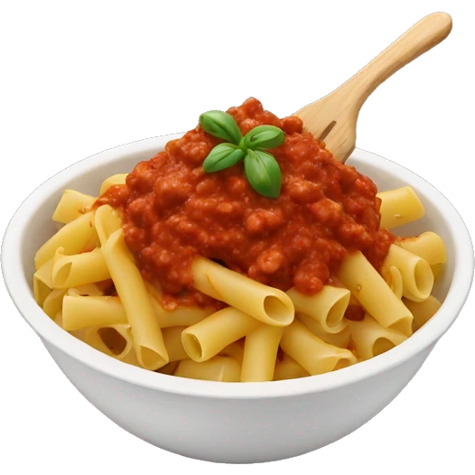 pasta with meat sauce in a bowl  emoji
