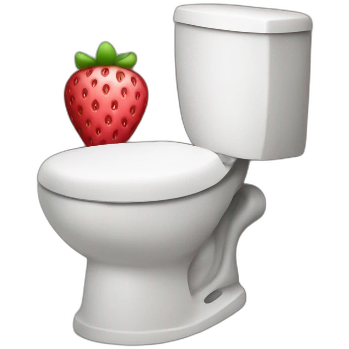 toilet with strawberry emoji