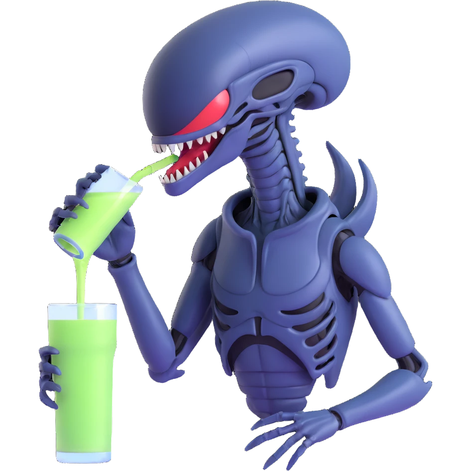 xenomorph alien drinking emoji