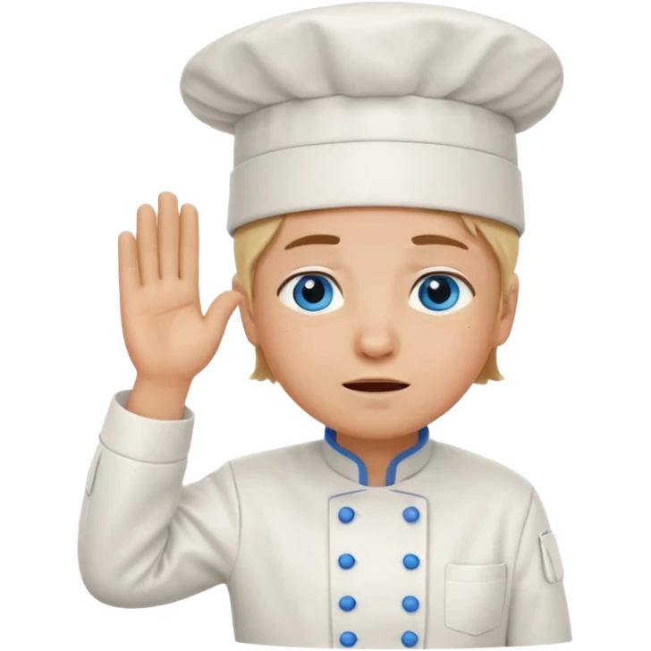 Chef saluting while crying blue eyes emoji