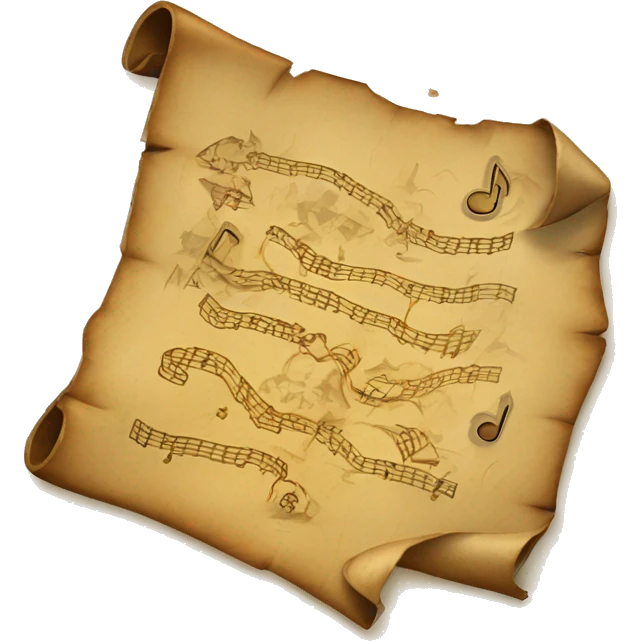 Treasure map with music inside emoji