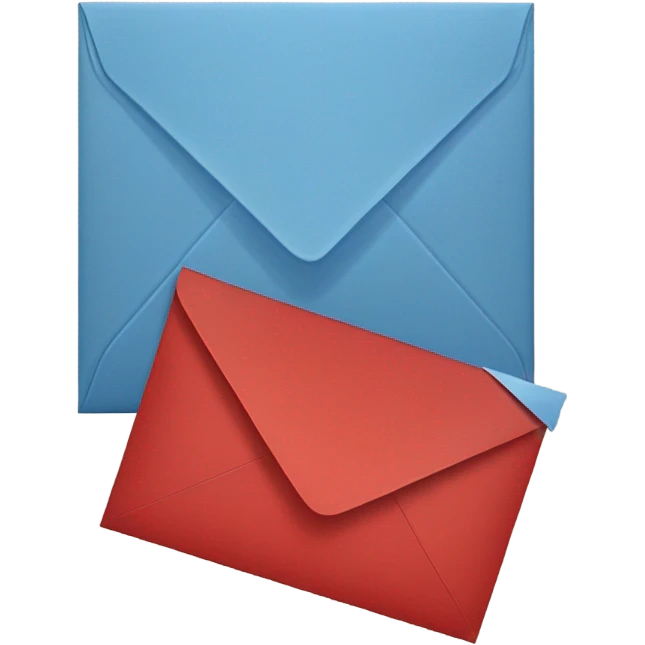 Blue and red envelope emoji