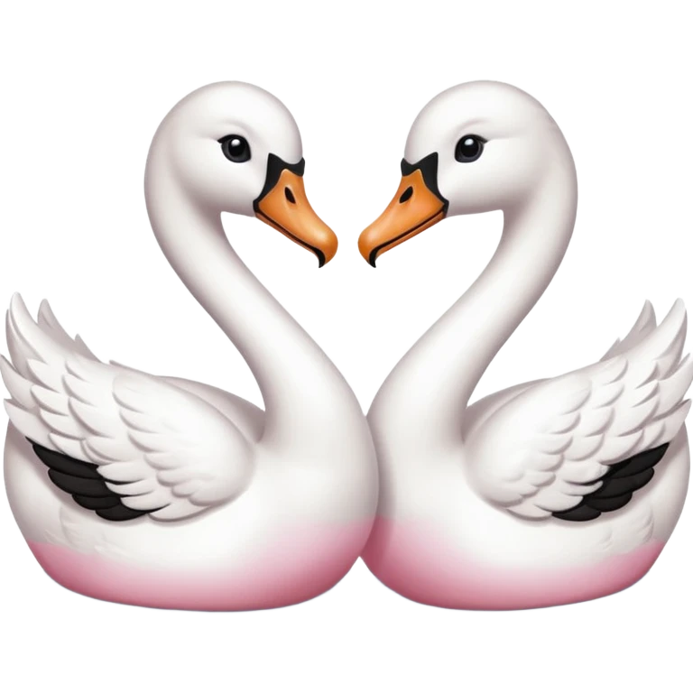 Dos cisnes pegando sus cabezas   emoji