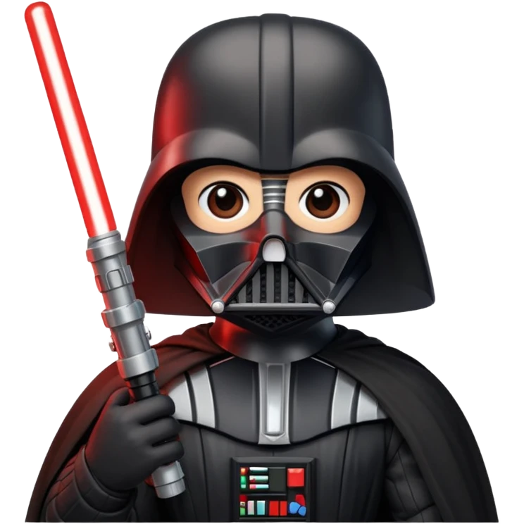 Darth Vader with red lightsaber emoji