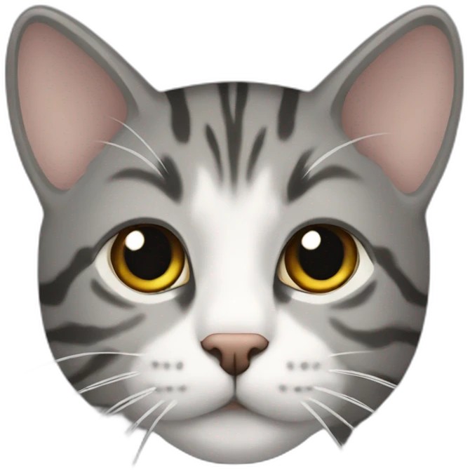 with and grey tabby cat emoji