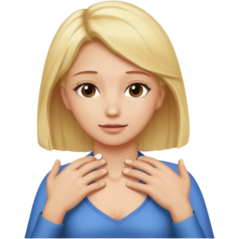 Hands grabbing blonde persons neck emoji