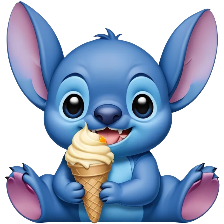 Stitch with ice cream emoji