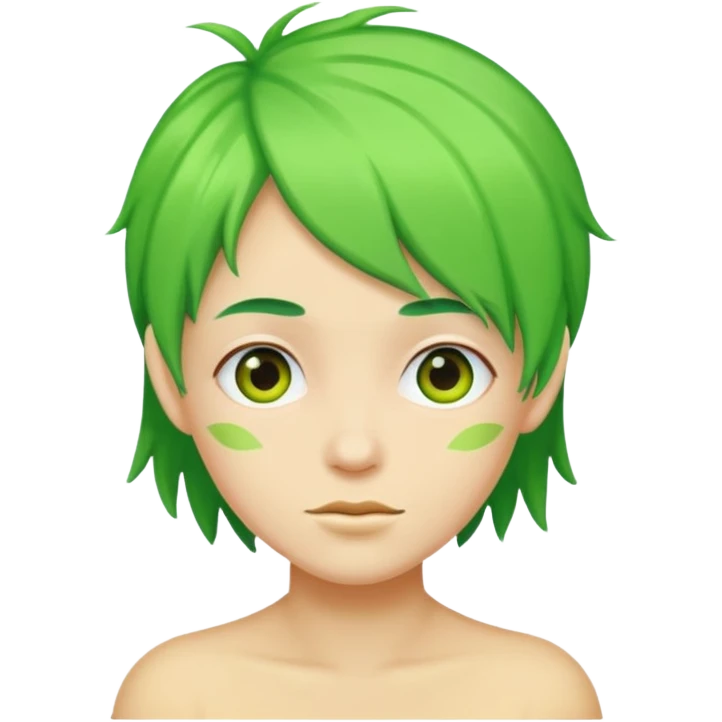 Lime guy and green hair  emoji