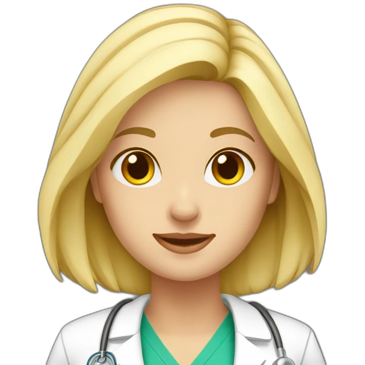 medica mujer rubia  emoji