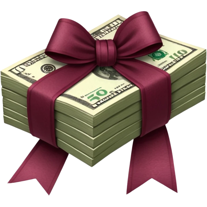 Dollar in burgundy colors, like a bundle of money emoji