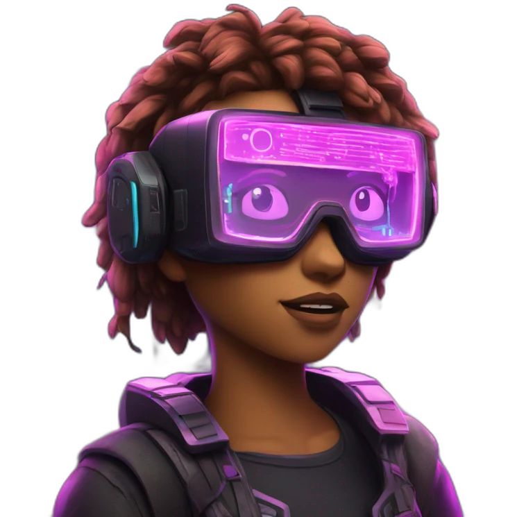 Password hero in a cyberpunk VR environment with neon lighting. emoji