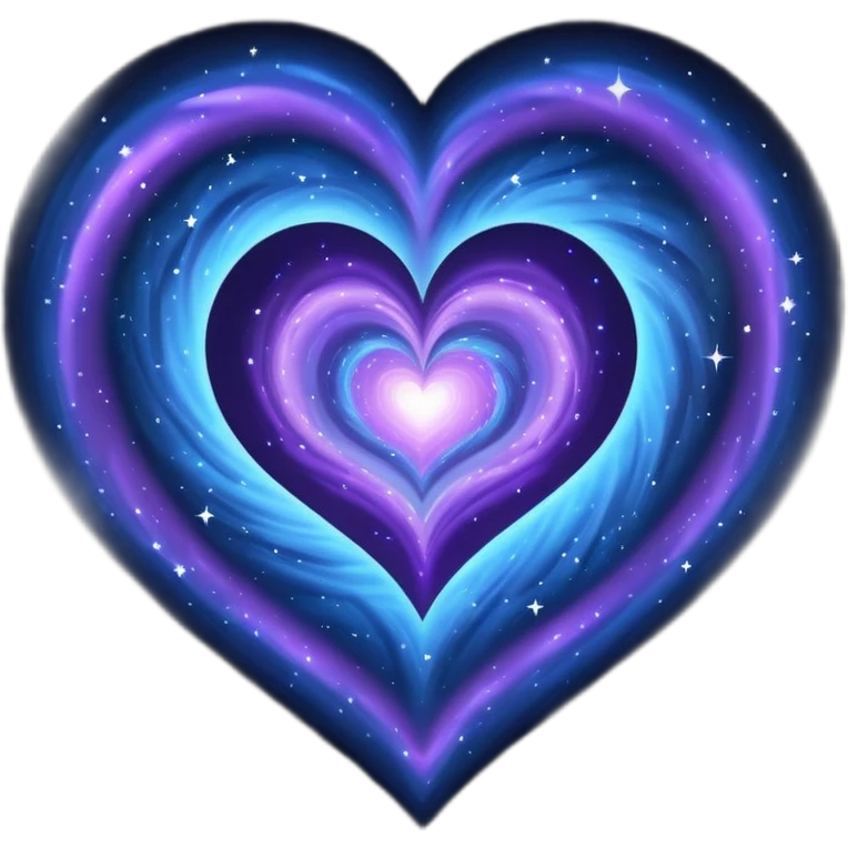 Sparkly shiny blue purple starry vortex-like Nebulae heart emoji