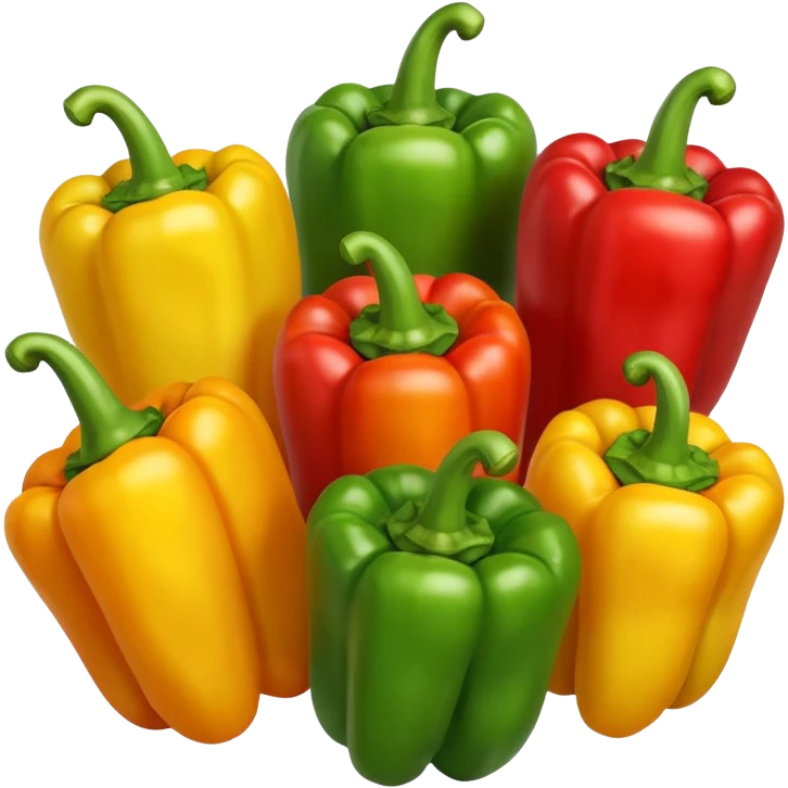 mix peppers (uno giallo, uno verde, uno rosso) emoji