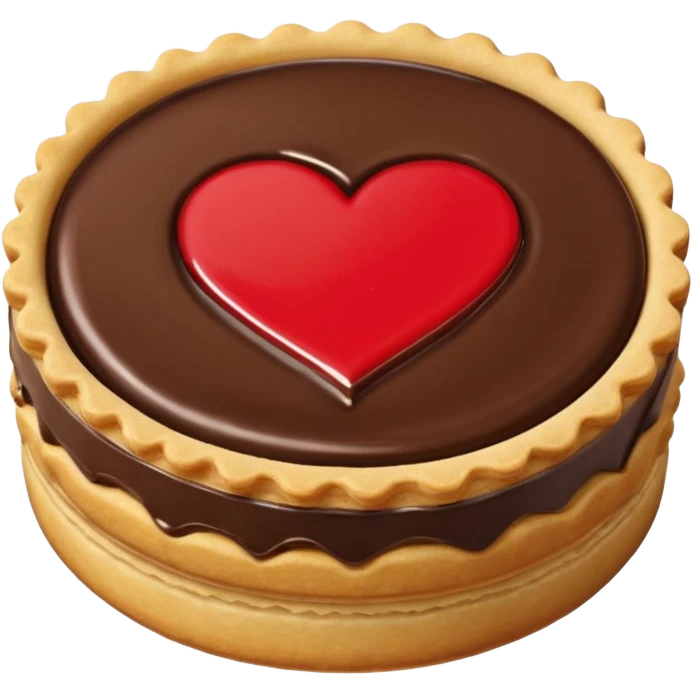 Il Nutella Biscuit è un biscotto rotondo, dorato, con bordo spesso e inciso. Al centro spicca un cuore di Nutella visibile, scuro e cremoso, incorniciato dalla frolla croccante. Elegante e invitante nella sua semplicità.
 emoji