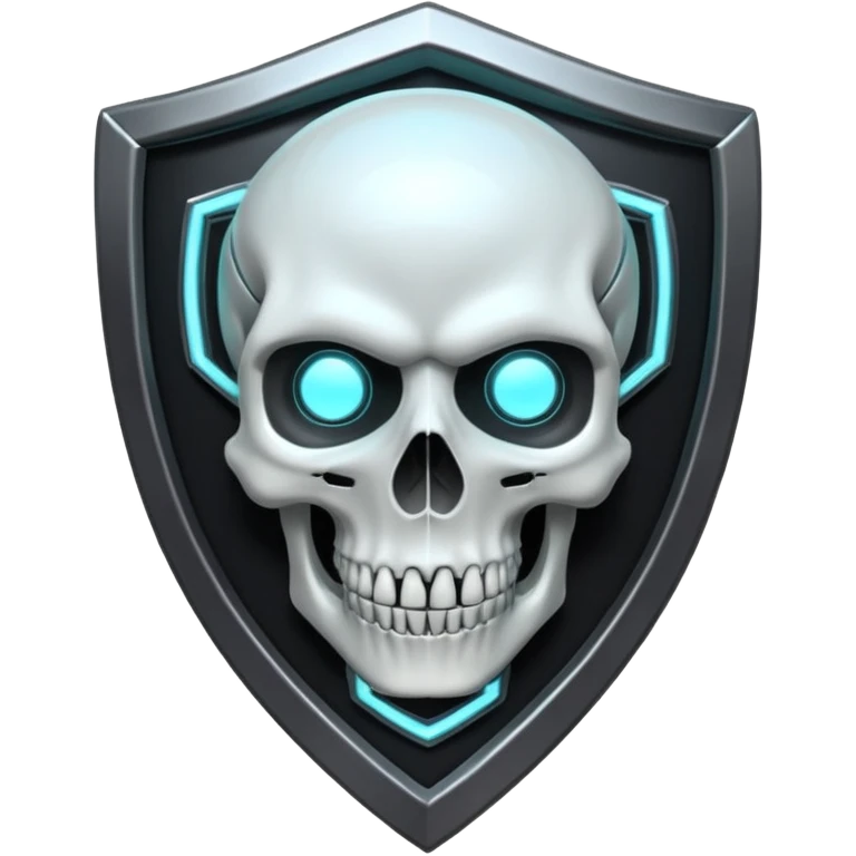Futuristic shield badge, metallic tubes entwined, skull center, dark anime 90s style, no background emoji