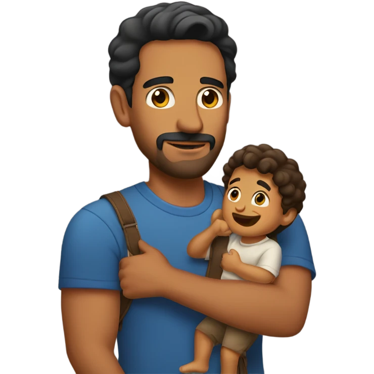 latin man holding his son emoji