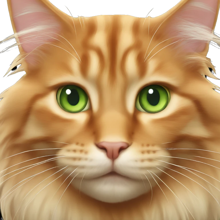 Light orange maine coon with green eyes emoji