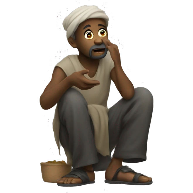 Beggar asking for money emoji