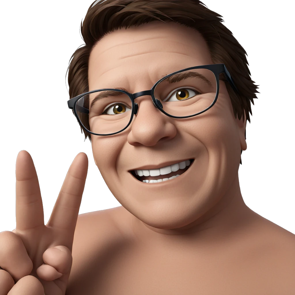 smiling boy with glasses indoors emoji