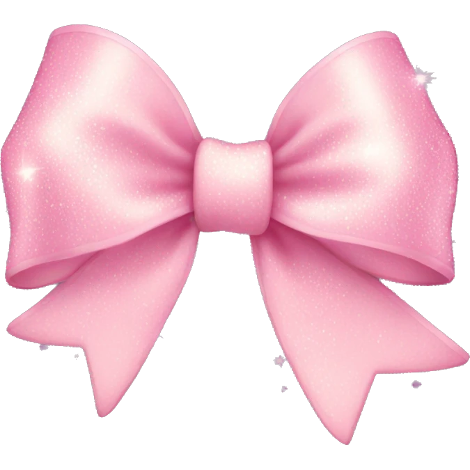 light pink bow with sparkles emoji