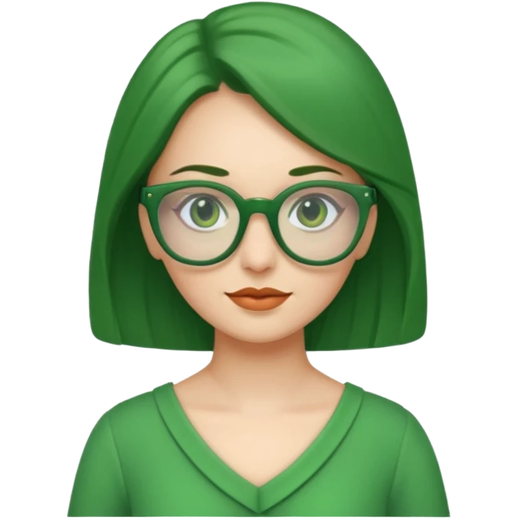 green glasses and green dressed woman emoji