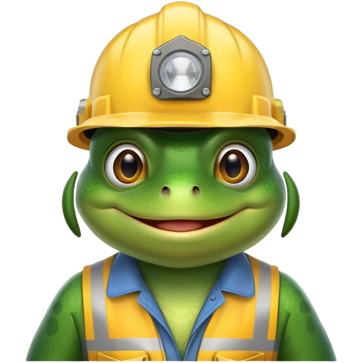 frog in a builder's helmet emoji