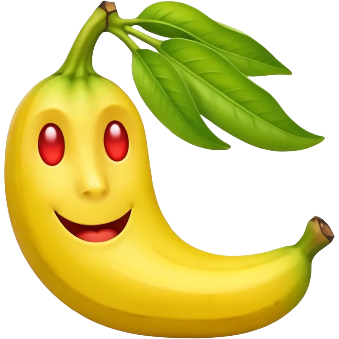 Crear un emoticón que tenga que ver con una variedad de Cambures , y que la paleta de colores sea la siguiente: Rojo Carmín, Amarillo, Amarillo Crema y Verde Pasto emoji