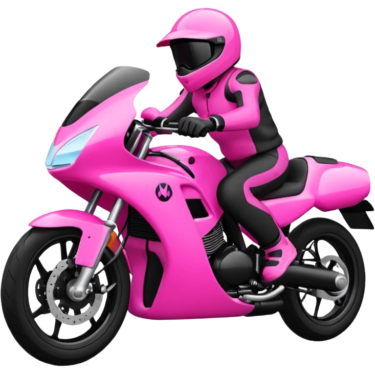 moto sportiva con scritta nera e solo avanti rosa fluorescente  emoji