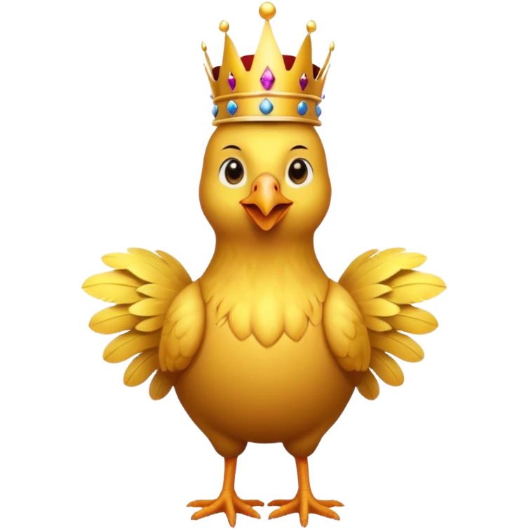 chicken King, standing, with crown, royal cloth emoji