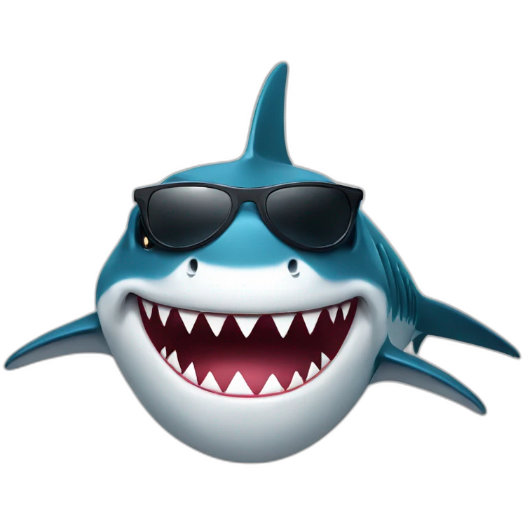shark with mafia sunglasses,  emoji