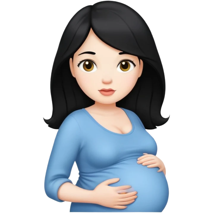 Embarazada blanca pelo negro emoji
