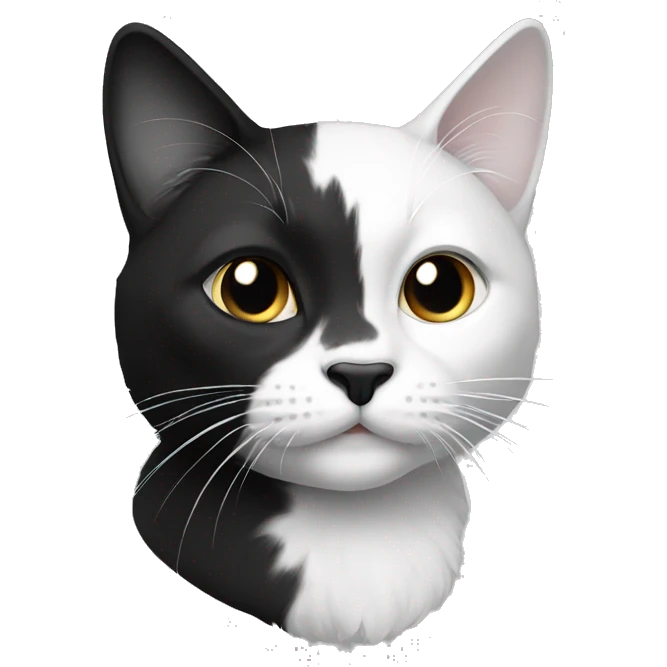 Cat black and White  emoji