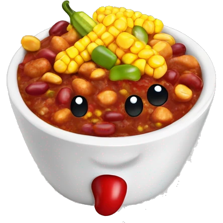 Chilli con carne with corn pieces and kidney beans emoji