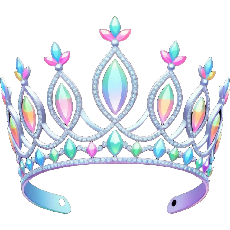 Iridescent Rainbow effect Sparkly tiara emoji