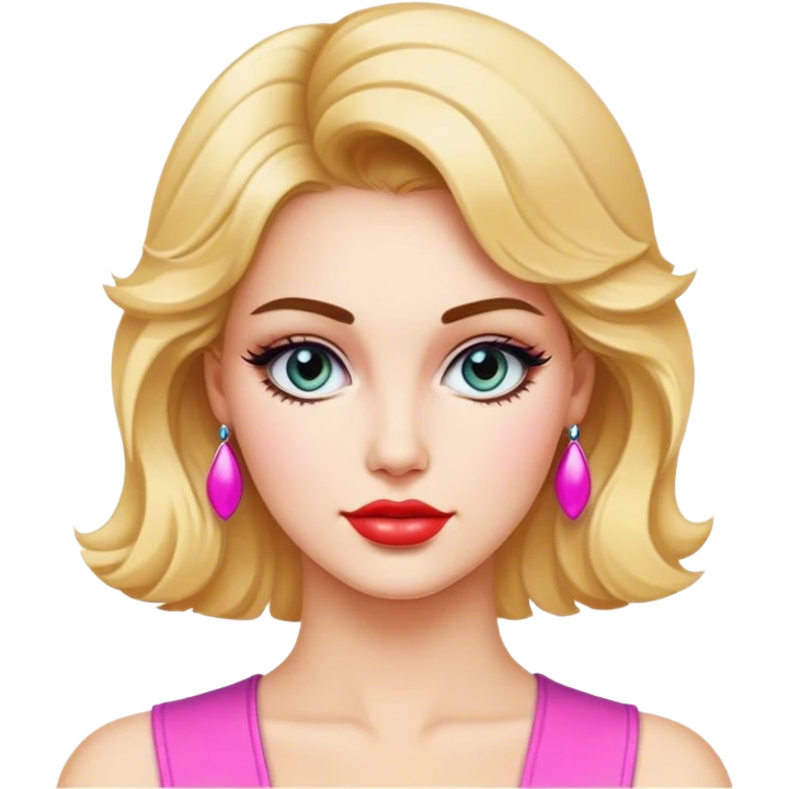 Beautiful woman in 1980’s woman fashion look emoji