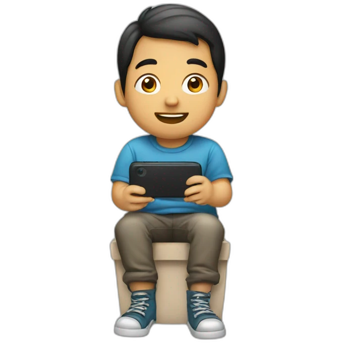 Niño smartphones emoji